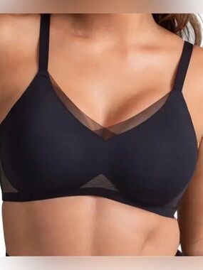 New HoneyLove Women’s Crossover Wireless Bra Black Size 40E 40F 40DD 40DDD NWT